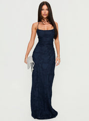 Celena Maxi Dress Navy Burnout