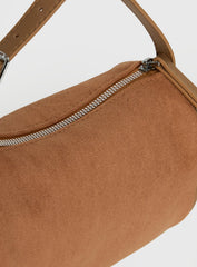 Brennah Faux Suede Shoulder Bag Tan
