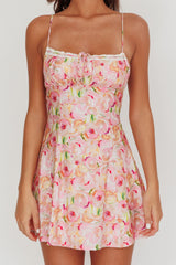 Lead The Way Abstract Print Mini Dress Pink