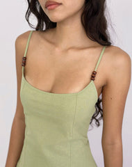 Ambra Scoop Mini Dress in Sage Green