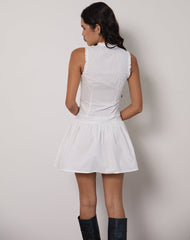 Dayara Mini Dress in Poplin White