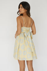 Sweet Solace Back Tie Mini Dress Sun Yellow