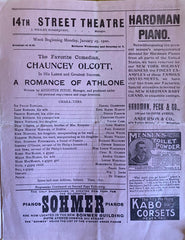Fourteenth Street Theatre, NY. Chauncey Olcott in "A Romance of Athlone." Jan. 29, 1900.
