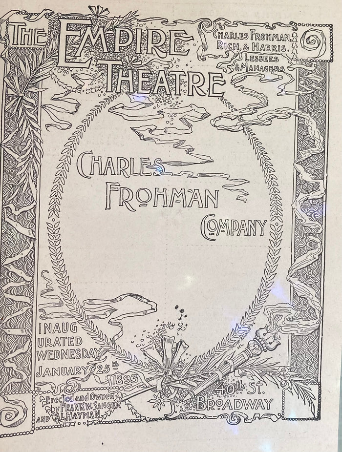 Empire Theatre, NY. Mr. John Drew in "The Bauble Shop." With 'Maud' Adams. Nov. 19, 1894.