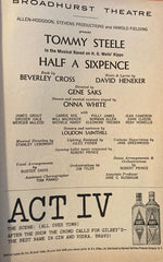 Broadhurst Theatre, NY. "Half a Sixpence." July, 1965. John Cleese in cast.