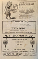 Brandeis Theatre, Omaha, NE. "Twin Beds." August 25, 1918.