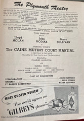 Plymouth Theatre, NY. "The Caine Mutiny Court Martial." Sept. 13, 1954.