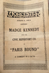 "Paris Bound." Worcester Theatre, Mass. (1920s)