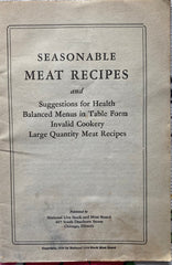 (San Francisco) Seasonable Meat Recipes. Virden Packing Company. (1930)