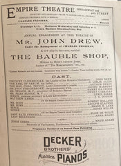 Empire Theatre, NY. Mr. John Drew in "The Bauble Shop." With 'Maud' Adams. Nov. 19, 1894.