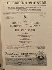 Empire Theatre, NY. "The Old Maid." Jan. 7, 1934.