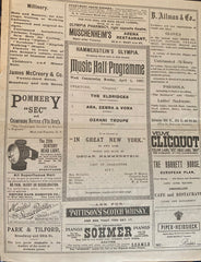 Olympia Theatre, NY. "Variety Programme." April 5, 1897.