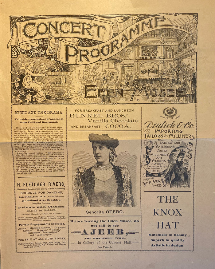 Eden Musee Theatre, NY. "Variety Program." Feb. 11, 1891.