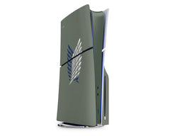 Anime Town Creations PS5 Slim Attack On Titan Survey Corps Green Minimalistic (Light) PS5 Slim Skins - Anime Attack on Titan PS5 Slim Skin