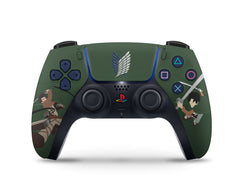 Anime Town Creations PS5 Slim Attack On Titan Survey Corps Green Minimalistic PS5 Slim Skins - Anime Attack on Titan PS5 Slim Skin