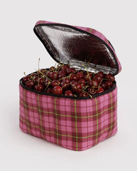 Azalea Pink Tartan Puffy Lunch Bag