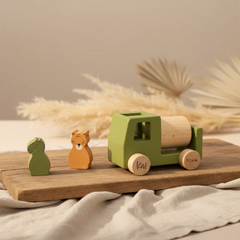 Bauwagen-Set aus Holz mit Tieren | Trixie