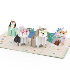Birthday Cats and Dogs Lovepop Card