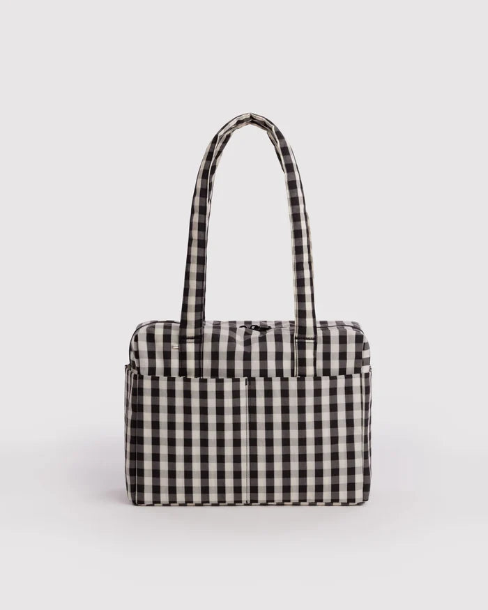 Black and Cream Gingham Everyday Cloud Bag