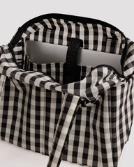 Black and Cream Gingham Everyday Cloud Bag