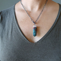 bloodstone pendulum necklace
