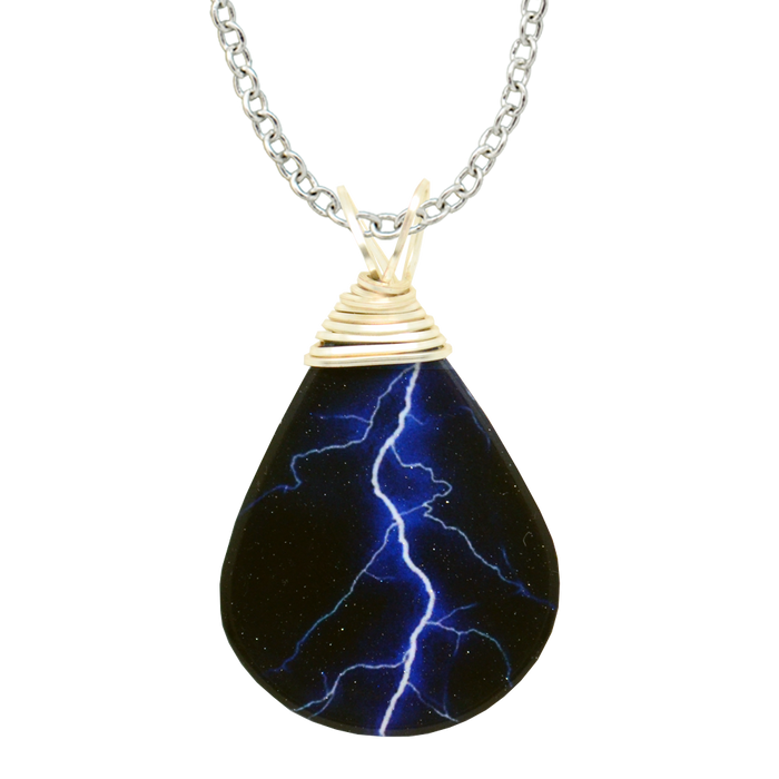 Blue Lightning Necklace, Sterling Silver Earwires, Item# 4009x