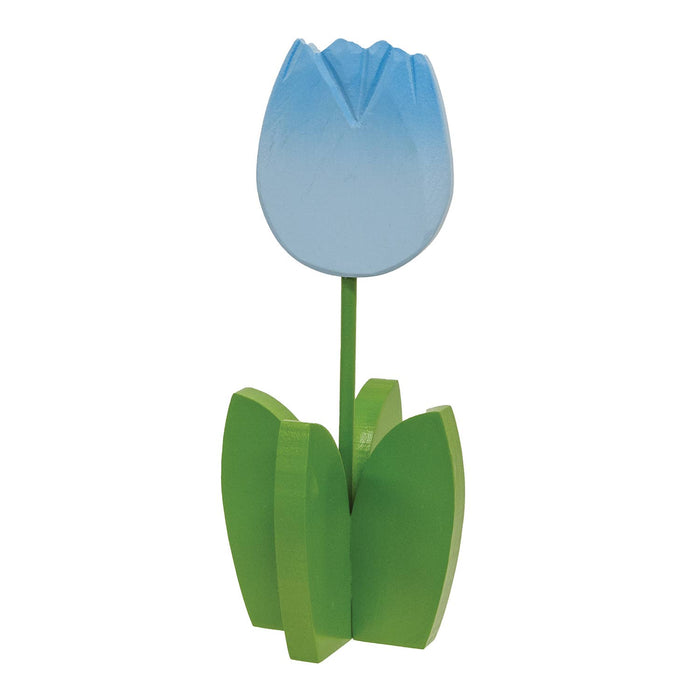 Blue Wooden Dimensional Tulip Sitter