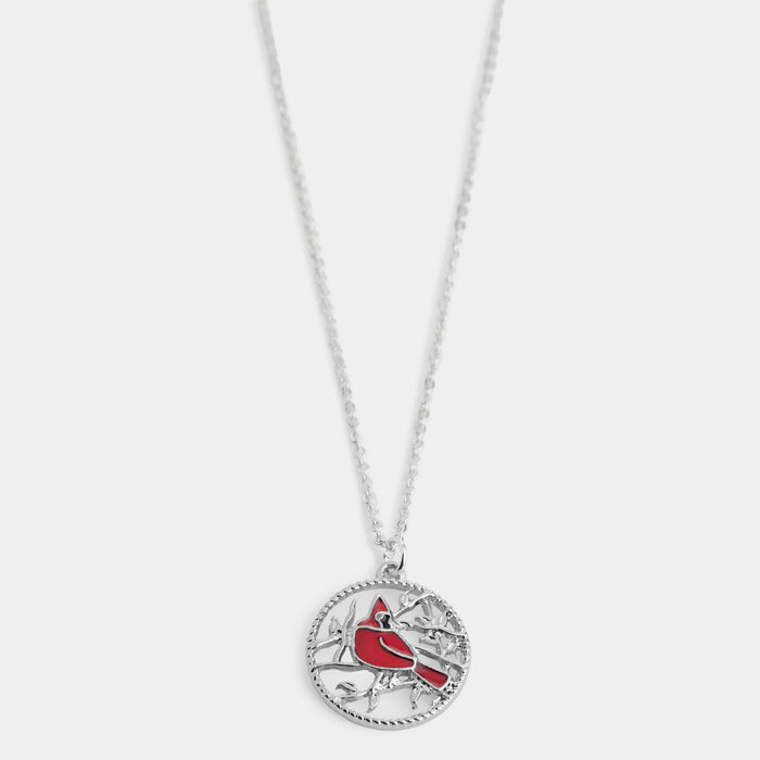 Whispers Cardinal Pendant Necklace - Red
