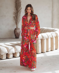 Coral Reef Sunsets Wide Leg Pants