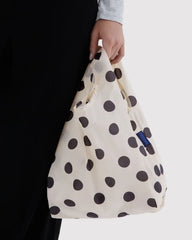Cream and Black Polka Dot Reusable Bag