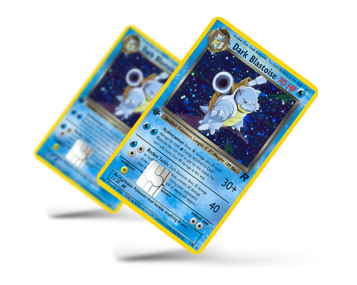 Anime Town Creations Credit Card Dark Blastoise Pokemon Card Full Skins - Anime Pokemon Credit Card Skin