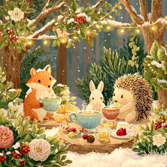 Frostberry Tea Party Diamond Painting Kit-30x30cm (12x12 in)-Heartful Diamonds