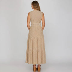 Gingham Tiered Max Dress - 260 Broadway Boutique
