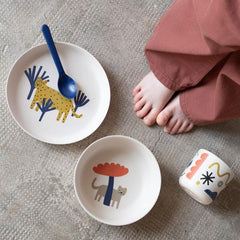 Illustrated Bamboo Kid Dinner Set