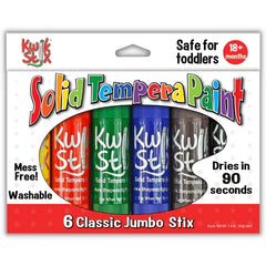 Jumbo Solid Tempera Paint Stix | Classic | Set of 6