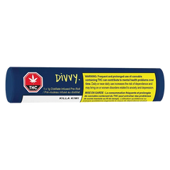 Divvy 1 g Killa Kiwi Distillate Infused PR 1 x 1 g Pre-Rolls