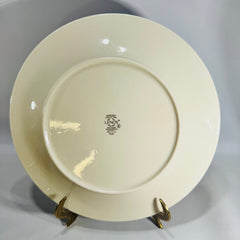 Lenox Solitaire Christmas Accent Luncheon Plate 9 3/8 Inch Holly Platinum 1999 to 2001 Single Plate