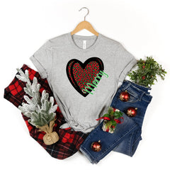Leopard Christmas Tshirt, Merry Tshirt, Christmas Leopard Tshirt T-Shirt