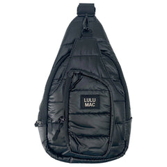 LuLu Mac Puffer Metallic Sling Bag-Matte Black - 260 Broadway Boutique