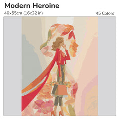 Modern Heroine Diamond Painting Kit-40x55cm (16x22 in)-Heartful Diamonds