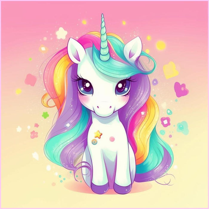 Pastel Rainbow Unicorn-Diamond Painiting Kit-Heartful Diamonds