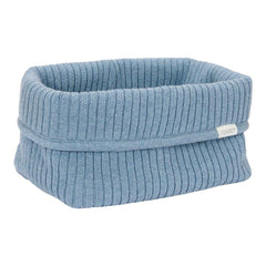 Pflegekörbchen gestickt groß - Pure Denim Blue | Little Dutch