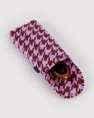 Pink Houndstooth Baggu Puffy Glasses Sleeve