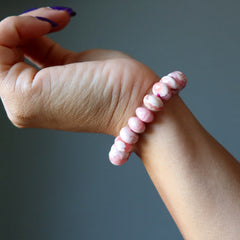 rhodochrosite rondelle bracelet