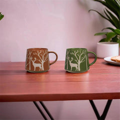 Stoneware Deer Designs 20Oz Mug