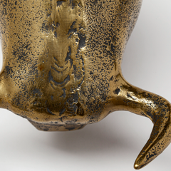 Tauro Cast Aluminum Raging Bull-Gold Cast Aluminum: Up-Close Product View