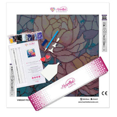 Vibrant Peony Stained Glass-Diamond Painiting Kit-Heartful Diamonds