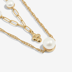 White Pearl Stacks Of Style Necklace Set