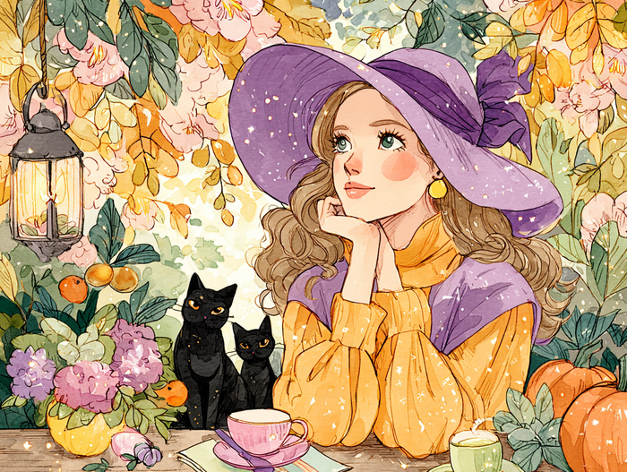 Witch's Tea Party Diamond Painting Kit-40x30cm (16x12 in)-Heartful Diamonds
