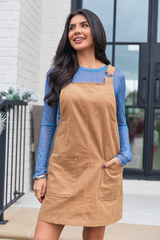 Chase Camel Corduroy Overall Dress FINAL SALE
